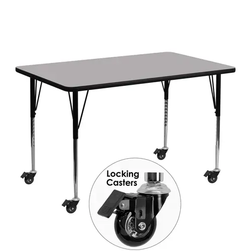 Flash Furniture XU-A2448-REC-GY-T-A-CAS-GG Activity Table