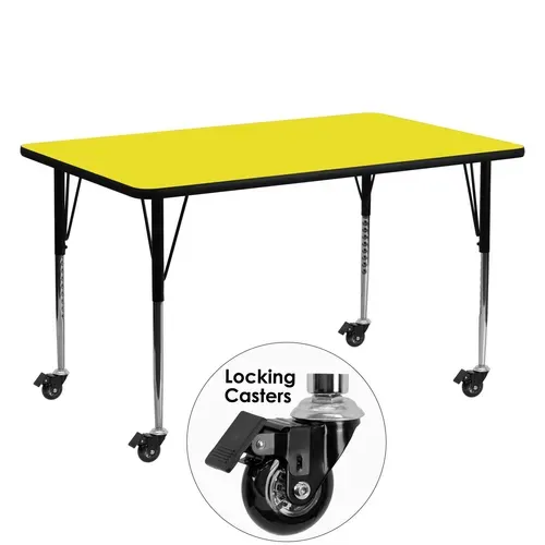 Flash Furniture XU-A2460-REC-YEL-H-A-CAS-GG Activity Table