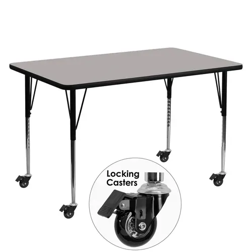 Flash Furniture XU-A3060-REC-GY-H-A-CAS-GG Activity Table