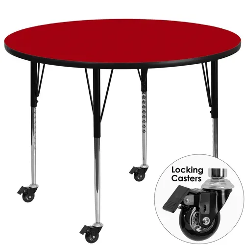 Flash Furniture XU-A60-RND-RED-T-A-CAS-GG Activity Table