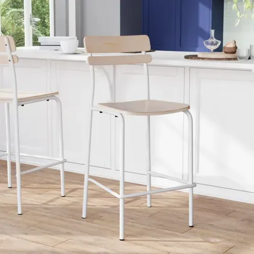 Flash Furniture Flash Furniture XU-CH10443B-ANTWHT-GG Cyprus Bar Stool