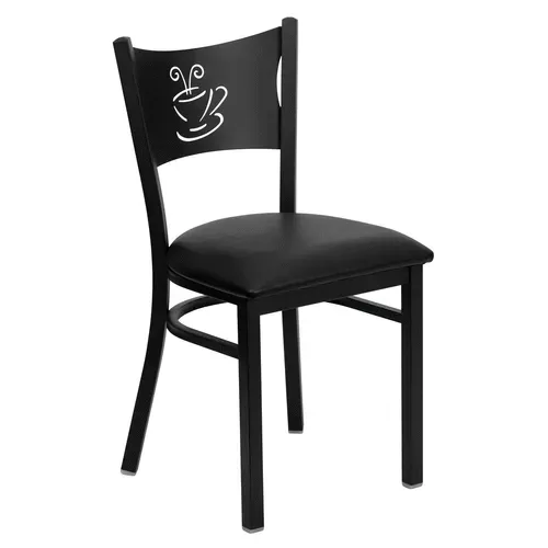 Flash Furniture XU-DG-60099-COF-BLKV-GG Hercules Series Restaurant Chair