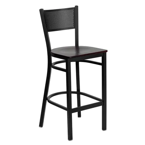 Flash Furniture XU-DG-60116-GRD-BAR-MAHW-GG Hercules Series Restaurant Barstool