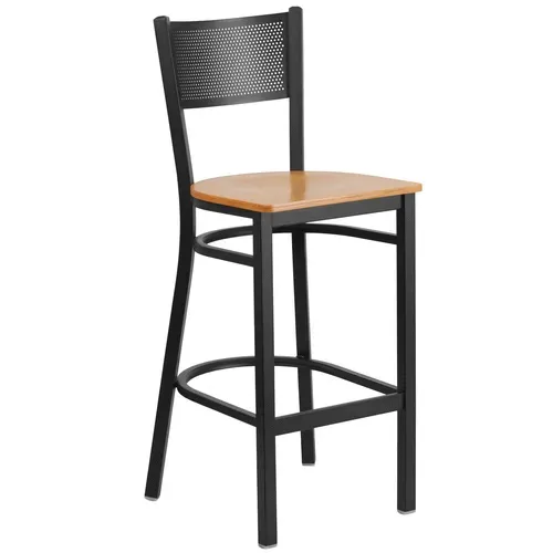 Flash Furniture XU-DG-60116-GRD-BAR-NATW-GG Hercules Series Restaurant Barstool
