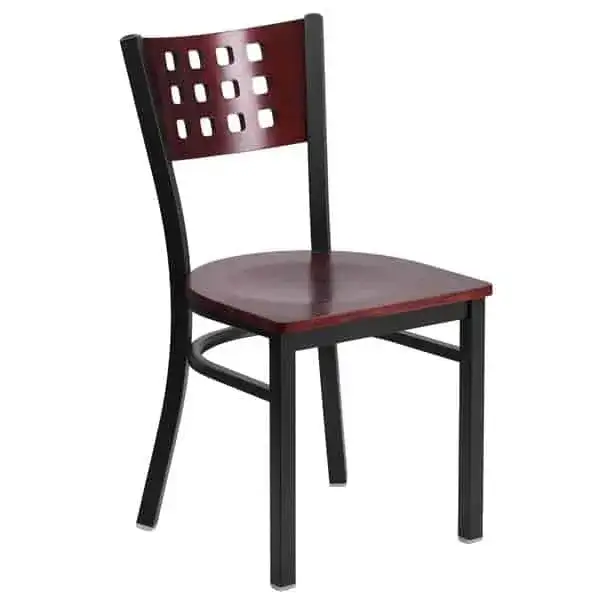 Flash Furniture XU-DG-60117-MAH-MTL-GG Hercules Series Restaurant Chair