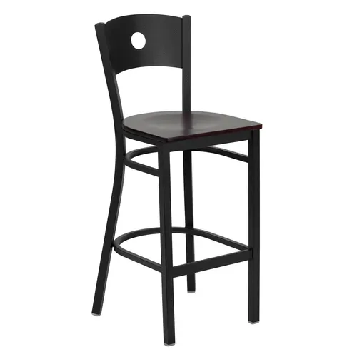Flash Furniture XU-DG-60120-CIR-BAR-MAHW-GG Hercules Series Restaurant Bar Stool