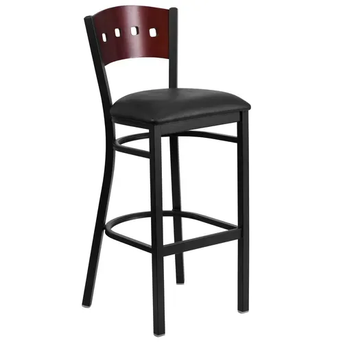 Flash Furniture XU-DG-60515-MAH-BAR-BLKV-GG Hercules Series Restaurant Bar Stool