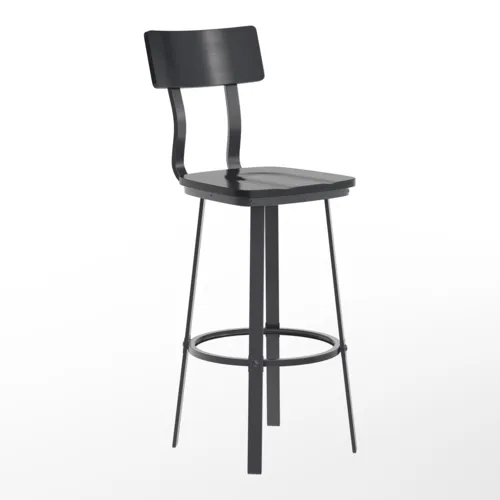 Flash Furniture Flash Furniture XU-DG-60582B-BLK-GG Flint Series Restaurant Bar Stool
