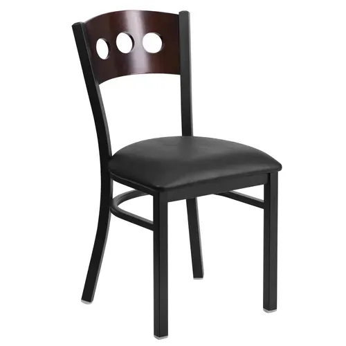 Flash Furniture XU-DG-6Y2B-WAL-BLKV-GG Hercules Series Restaurant Chair
