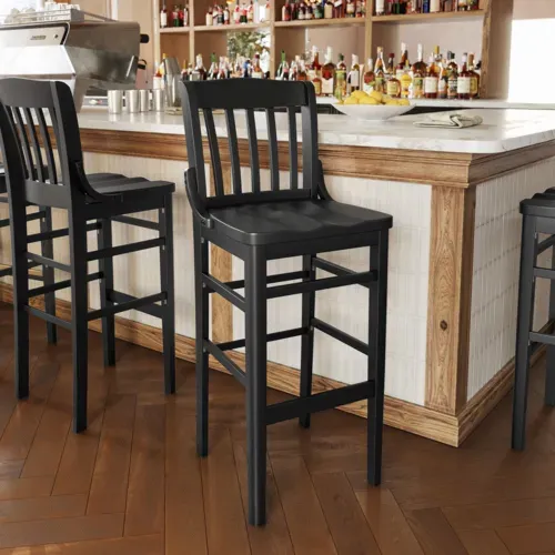 Flash Furniture Flash Furniture XU-DG-W0006B-BLK-GG Hercules Series Restaurant Bar Stool
