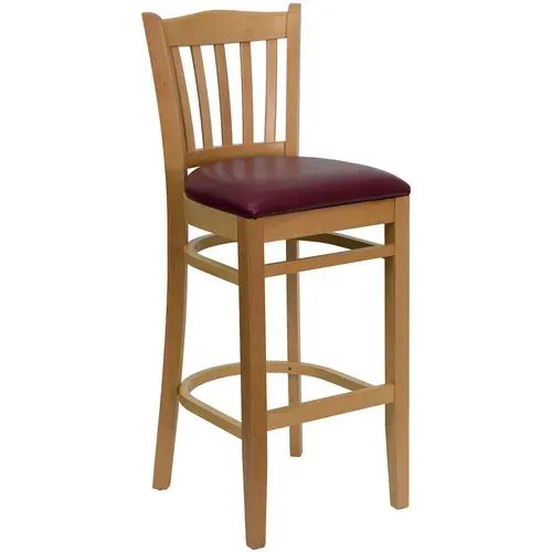 Flash Furniture XU-DGW0008BARVRT-NAT-BURV-GG Hercules Series Restaurant Bar Stool