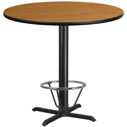Flash Furniture XU-RD-42-NATTB-T3333B-4CFR-GG Table