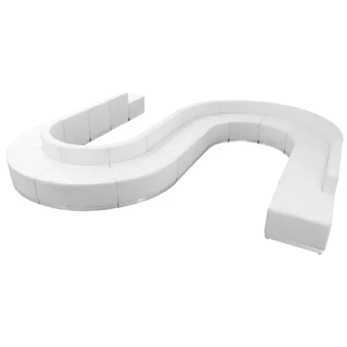 Flash Furniture ZB-803-460-SET-WH-GG Hercules Alon Series Reception Configuration