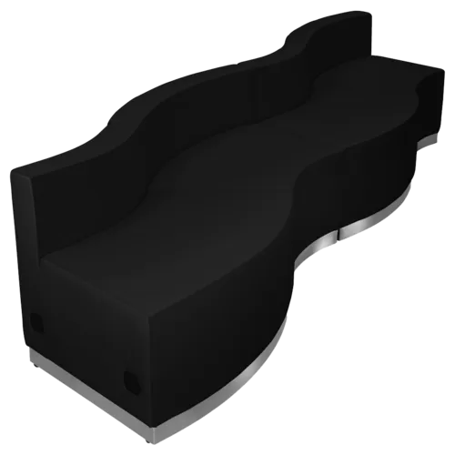 Flash Furniture ZB-803-730-SET-BK-GG Hercules Alon Series Reception Configuration