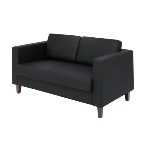 Flash Furniture Flash Furniture ZB-8921-2S-BLK-GG Hercules Artemis Reception Loveseat