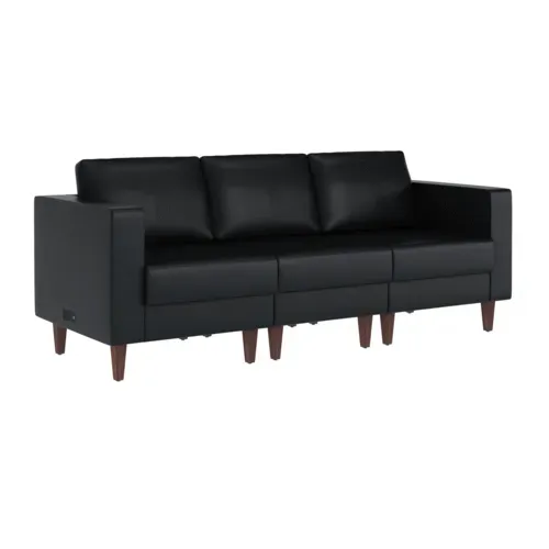 Flash Furniture Flash Furniture ZB-8921-3S-BLK-GG Hercules Artemis Reception Sofa
