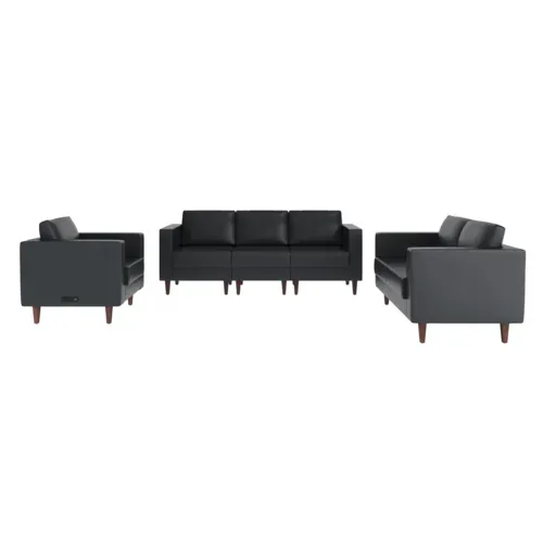 Flash Furniture Flash Furniture ZB-8921-SET-BLK-GG Hercules Artemis Reception Set