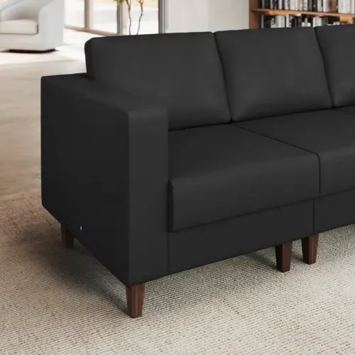 Flash Furniture Flash Furniture ZB-8921C-LA-BLK-GG Hercules Artemis Left Arm Reception Chair