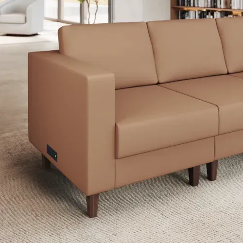 Flash Furniture Flash Furniture ZB-8921C-LA-COGNAC-GG Hercules Artemis Left Arm Reception Chair