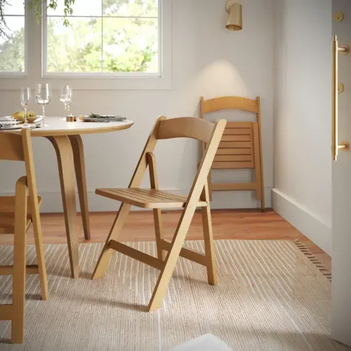 Flash Furniture Flash Furniture ZH-8005-3-OAK-GG Holden Folding Dining Chair
