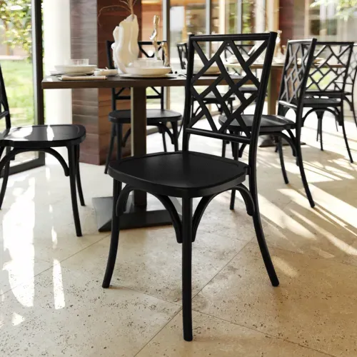 Flash Furniture Flash Furniture ZH-8100-5-BLK-GG Brooklyn Dining Chair