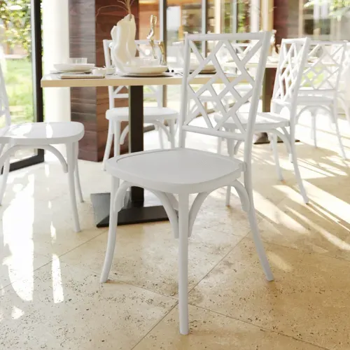 Flash Furniture Flash Furniture ZH-8100-5-WHT-GG Brooklyn Dining Chair