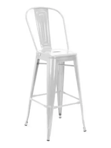 Florida Seating Florida Seating IND BARSTOOL WHITE Industrial Barstool