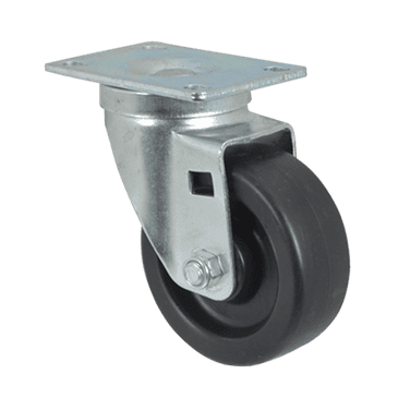 FMP 120-1013 Medium-Duty 3-1/2" Plate Caster Black rubber wheel with plastic hub FMP 120-1013 Medium-Duty 3-1/2" Plate Caster Black rubber wheel with plastic hub