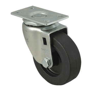 FMP 120-1019 Standard-Duty 3" Plate Caster Black polyolefin wheel and hub FMP 120-1019 Standard-Duty 3" Plate Caster Black polyolefin wheel and hub