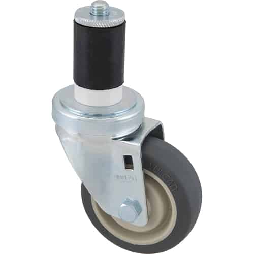 FMP 120-1026 Medium-Duty 3-1/2" Stem Caster Gray rubber wheel with plastic hub