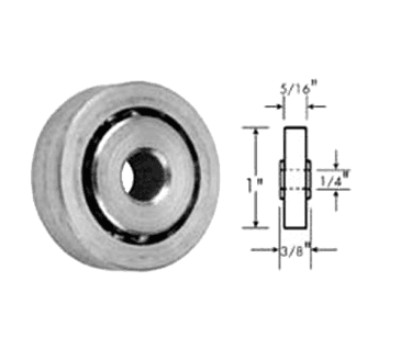 FMP 132-1005 Zinc-Plated Steel Roller Roller is countersunk for 1/4" flat head machine screw FMP 132-1005 Zinc-Plated Steel Roller Roller is countersunk for 1/4" flat head machine screw