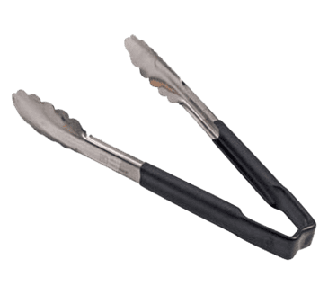 FMP 137-1194 Kool-Touch Color-Coded Tongs by Vollrath 9-1/2" with scalloped paddle black handle FMP 137-1194 Kool-Touch Color-Coded Tongs by Vollrath 9-1/2" with scalloped paddle black handle