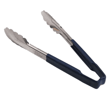 FMP 137-1195 Kool-Touch Color-Coded Tongs by Vollrath 9-1/2" with scalloped paddle blue handle FMP 137-1195 Kool-Touch Color-Coded Tongs by Vollrath 9-1/2" with scalloped paddle blue handle