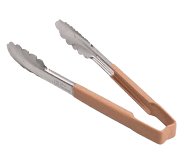 FMP 137-1198 Kool-Touch Color-Coded Tongs by Vollrath 9-1/2" with scalloped paddle tan handle FMP 137-1198 Kool-Touch Color-Coded Tongs by Vollrath 9-1/2" with scalloped paddle tan handle
