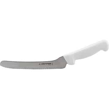 FMP 137-1500 Basics Scalloped Offset Sandwich Knife by Dexter 8" scalloped blade white handle FMP 137-1500 Basics Scalloped Offset Sandwich Knife by Dexter 8" scalloped blade white handle