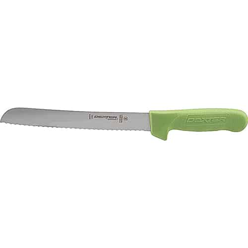 FMP 137-1540 Sani-Safe Scalloped Bread Knife by Dexter 8" blade green handle