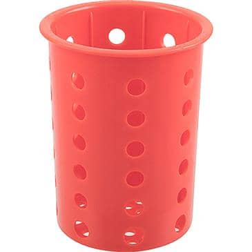 FMP 137-1663 Flatware Cylinder by Steril-Sil Red designed to fit a 4" diameter cutout FMP 137-1663 Flatware Cylinder by Steril-Sil Red designed to fit a 4" diameter cutout