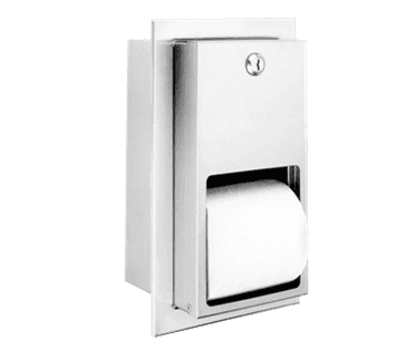 FMP 141-1089 Reserve Roll Toilet Tissue Dispenser by Bradley Recess mounted FMP 141-1089 Reserve Roll Toilet Tissue Dispenser by Bradley Recess mounted