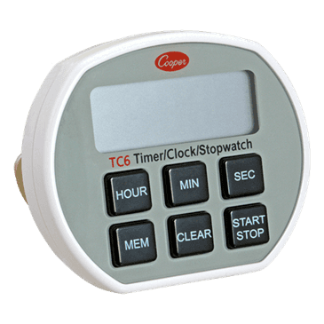 FMP 151-1064 6-Button Electronic Timer/Clock/Stopwatch by Cooper Atkins Memory recall antimicrobial FMP 151-1064 6-Button Electronic Timer/Clock/Stopwatch by Cooper Atkins Memory recall antimicrobial