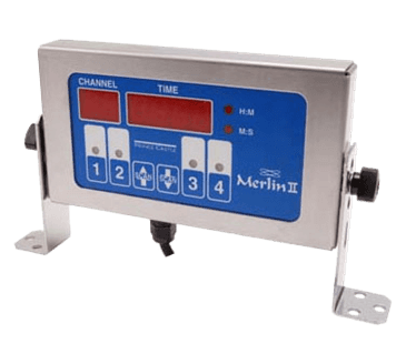 FMP 171-1184 Merlin II 4-Channel Single-Function Timer by Prince Castle 1 second to 18 hour countdown FMP 171-1184 Merlin II 4-Channel Single-Function Timer by Prince Castle 1 second to 18 hour countdown