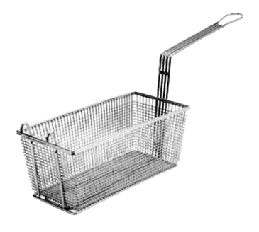 FMP 225-1031 Standard Fryer Basket 12" L x 6-3/8" W x 5-3/8" H Right and left handles with rear stand-off support FMP 225-1031 Standard Fryer Basket 12" L x 6-3/8" W x 5-3/8" H Right and left handles with rear stand-off support