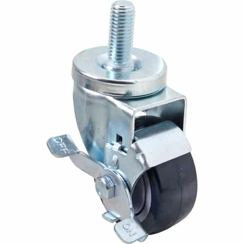 FMP 245-1025 3" Standard-Duty Threaded Stem Caster with Brake Blue polyurethane wheel
