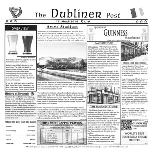 G.E.T. Enterprises G.E.T. Enterprises 4-TD1900 Food-Safe Dublin Newsprint Liner