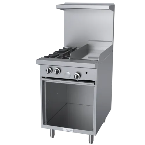 Garland US Range Garland/US Range G24-2G12S Restaurant Gas Range, 24" W with 2 Burners (1) 12" Griddle and Storage Base - 84,000 BTU
