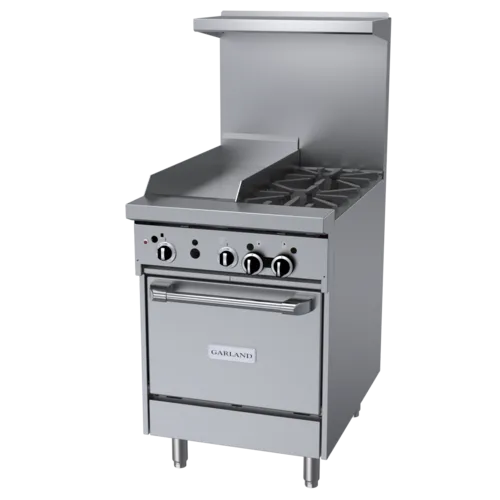 Garland US Range Garland/US Range GFE24-2G12L Restaurant Gas Range, 24" W with 2 Burners (1) 12" Griddle and Space Saver Oven - 102,000 BTU