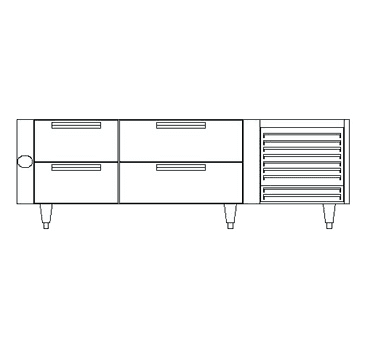 Garland US Range UN17C84 Polar Cuisine 84" 4 Drawer Refrigerated Chef Base with Marine Edge Top - 115 Volts Garland US Range UN17C84 Polar Cuisine 84" 4 Drawer Refrigerated Chef Base with Marine Edge Top - 115 Volts