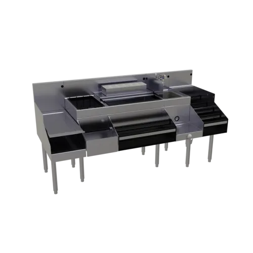 Glastender Glastender ALL-72-CP10 All-In-One Underbar Ice Bin/Cocktail Station