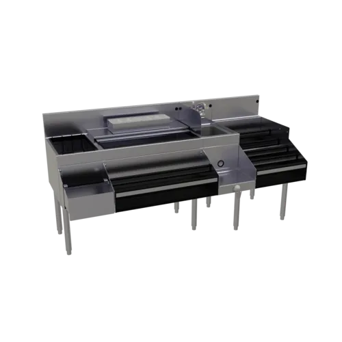 Glastender Glastender ALL-72A-CP10 All-In-One Underbar Ice Bin/Cocktail Station