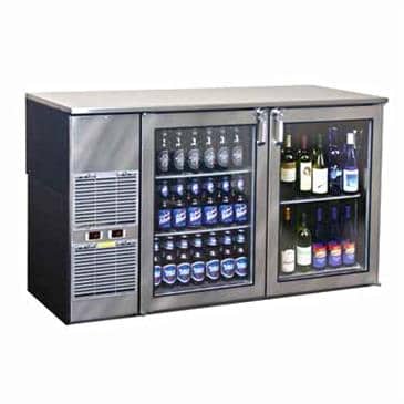 Glastender BB60WR Two-Zone Refrigerated Back Bar Cabinet Glastender BB60WR Two-Zone Refrigerated Back Bar Cabinet