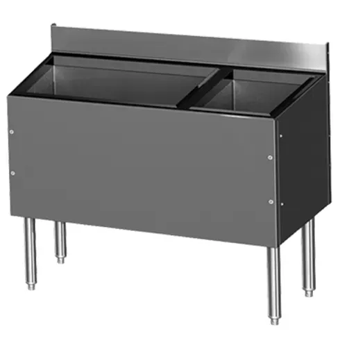Glastender C-CBA-36R-CP10-ED CHOICE Extra Deep Underbar Combo Ice Bin/Cocktail, Stainless Steel, 36"W x 19"D with 6-Bottle Storage and 92 lbs. Ice Capacity